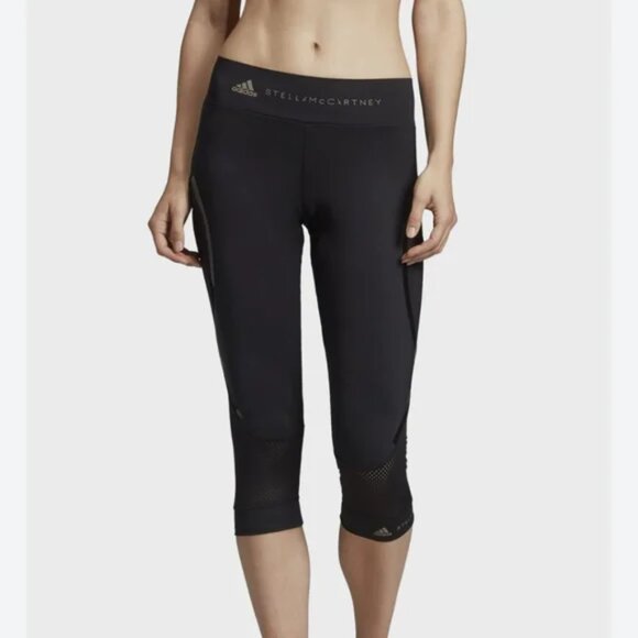 Adidas by Stella McCartney Black 3/4 Leggings Size XS - Picture 1 of 10